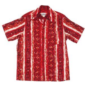 VTG Napili Hawaiian Button Shirt Mens Medium Red 60s 70s Tiki Aloha sz L /915